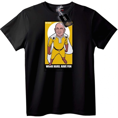 NOONEBRAND Тениска Jeff Bezos Anime: Работи Усилено, Забавлявай се - 2XL, Black