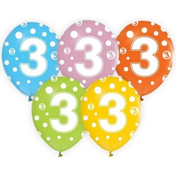 balonek s potiskem číslice 3