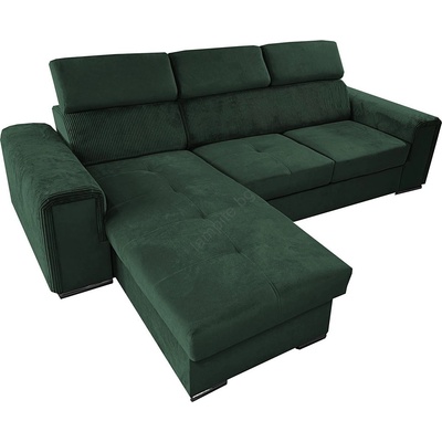 MEBLEDOMI Универсален ъглов разтегателен диван във форма l с място за съхранение salvada, зелен (me00013)
