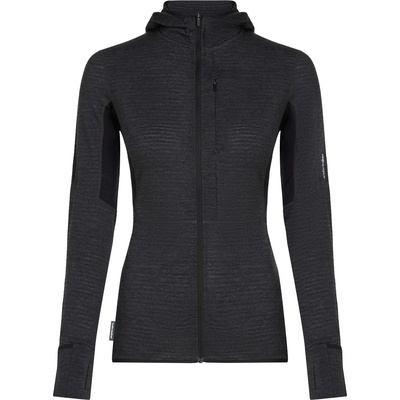 Icebreaker Дамско вълнено яке Icebreaker Women's 200 RealFleece Descender L/S Zip Hoodie Merino hoodie - Jet Heather / Black / CB (105-5461-0614)
