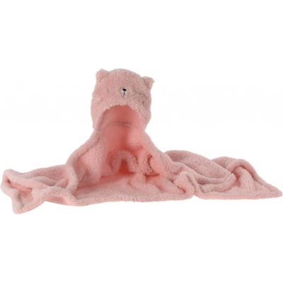 Home Styling Collection Deka s kapucí pro děti TEDDY s ušima růžová