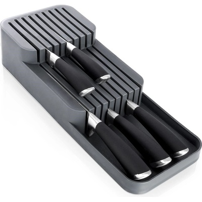 VILDE Organizér na nože, až na 18 nožů, plastový šedý - 39 x 14,5 x 7,5 cm – Zboží Dáma