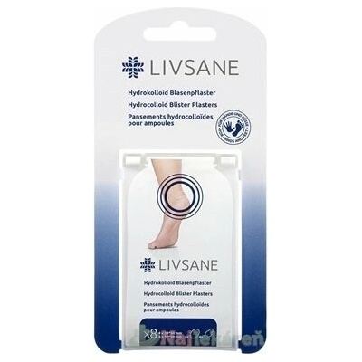 LIVSANE Hydrokoloidní náplasti na puchýře 2 velikosti 8 ks