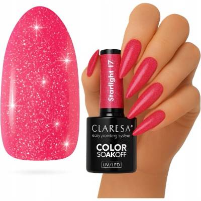 Claresa Starlight 17 hybridní lak 5ml - fuchsiová s flash efektem