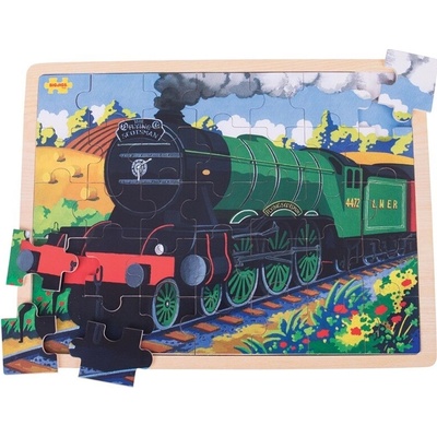 Bigjigs Toys dřevěné historický vlak Flying Scotsman 35 dielov