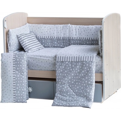 Бебешки спален комплект Дуо Сиви Звезди