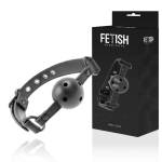 Fetish submissive Наустник от черна веган кожа с дишаща топка Fetish Submissive