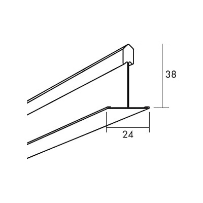 Ecophon Connect T24 Corridor profil 2000mm White 01