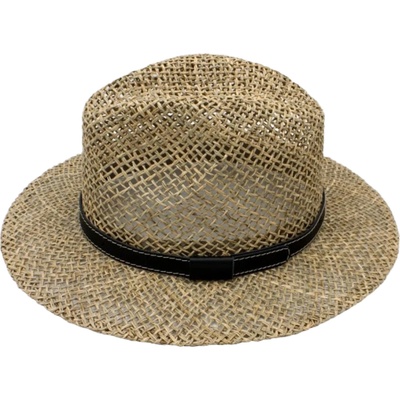 Letní slaměný fedora klobouk z mořské trávy