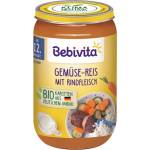 Bebivita Био Пюре Зеленчуци, ориз и телешко месо 250 гр. - 12+ месеца