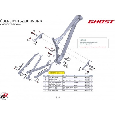 Šroub k držáku přesmykače pro rámy GHOST Lector / SL AMR SM1374