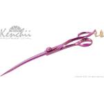 Kenchii Professional Pink Poodle - професионална извита ножица за груминг, 8 инча