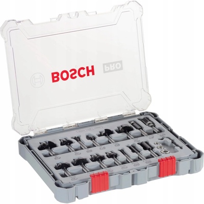 Bosch Smíšená sada tvarových fréz s vřetenem 8 mm, 15 ks, smíšené 2607017472