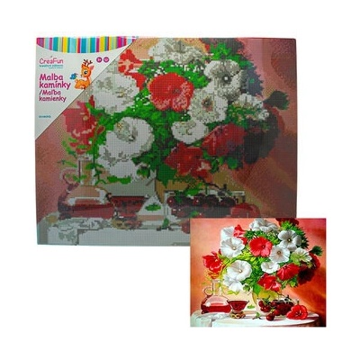 Diamantové malování - Kytice ve váze 40 x 50 cm