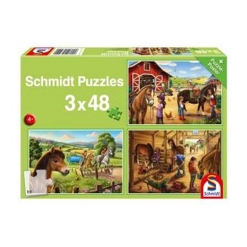 Schmidt Spiele Puzzle 3x48 Horses G3