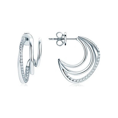 Nubis stříbrné náušnice s moissanity MN142