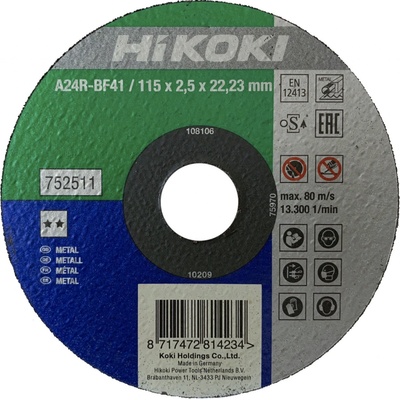 Hikoki Rezný kotúč 115 mm 752511