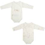 Bimbidreams Комплект бодита с дълъг ръкав Bimbidreams - Noe, 2 броя, 0-1 м, White/Linen (8435629204447) - ozone