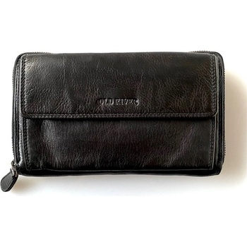 Old River kožená kabelka na mobil s peněženkou 2v1 LB5080 černá