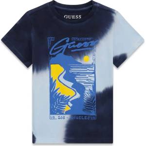 GUESS Тениска в светло и тъмносиньо за мини момче с щампа Guess
