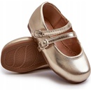 Detské balerínky s prúžkami zlaté