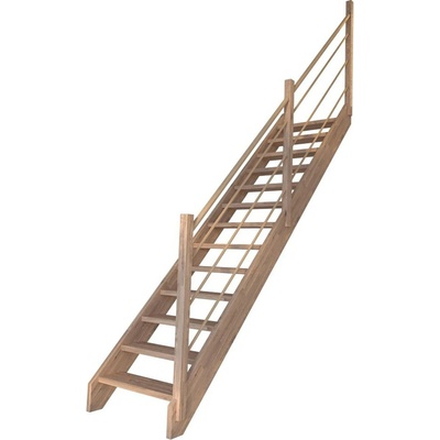 StarWood Schody Mykonos Pro dubové rovné 90cm otevřené dřev. design. zábradlí P