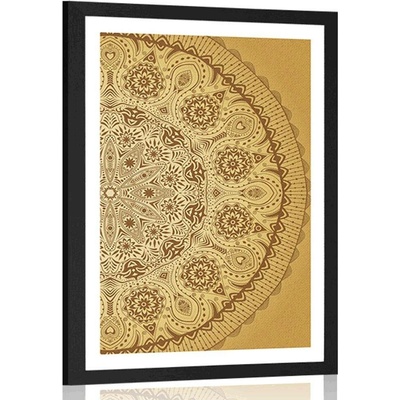 Plakát s paspartou okrasná Mandala s krajkou - 40x60 black