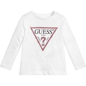 GUESS Блуза с лого Guess - за момиче, в бяло