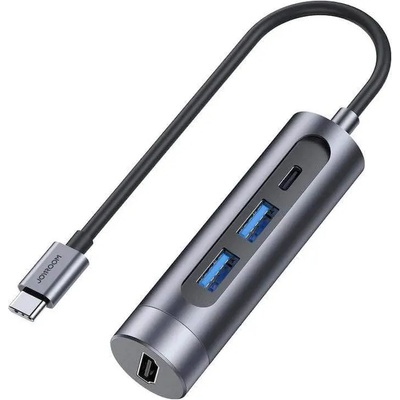 JOYROOM USB-C 4-in-1 Multiport Hub 4K - хъб за свързване от USB-C към HDMI, 2 x USB 3.0 и 1 x USB-C (тъмносив)