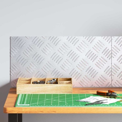 vidaXL Стъпало Правоъгълна 2 pcs Сребрист 50 x 25 cm Алуминий (4104273)