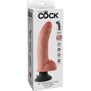 King Cock - вибратор с вендуза и гъвкав корпус 26 см - телесен цвят