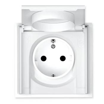 Commel КОНТАКТ ШУКО 16a ip44 С КАПАК БЯЛ commel (3856024407762)