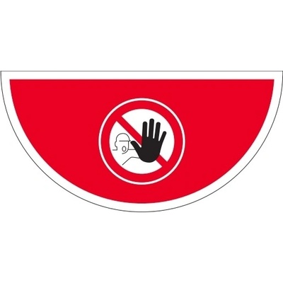 Samolepicí plošné protiskluzové značení (půlkruh), zákaz vstupu – PVC, 750x375 mm