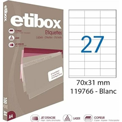 Etikety univerzálne 70x31mm Etibox A4 100 hárkov