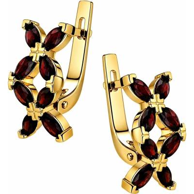 Zlaton Náušnice žluté zlato s almandiny visací 1.8cm 5.6g O28052505751