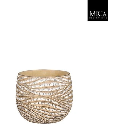 Mica КАШПА КЕРАМИЧНА КРЪГЛА hendrick Ø17х14см КРЕМ (1113684)