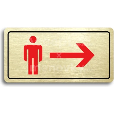 ACCEPT Piktogram WC MUŽI VPRAVO - zlatá tabulka - barevný tisk