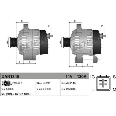 Alternátor DENSO DAN1345