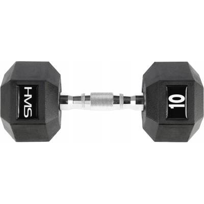 HMS Gumová činka šestihranná HEX PRO 10 kg