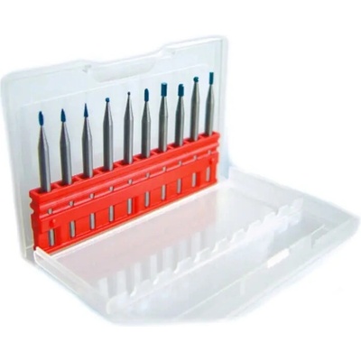Karnasch 114805U | Sada frézok MINI priemer 1 + 1,5 mm, stopka 3 mm - 10 ks - jemné univerzálne ozubenie nepovlakované