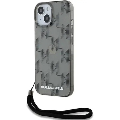 KARL LAGERFELD Кейс Karl Lagerfeld IML Mono KL Pattern & Cord за iPhone 15 / 14 / 13, черен (3666339258245)