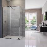 Radaway Правоъгълна душ кабина с плъзгаща врата Radaway Furo KDJ 100x80, профил черен мат, ляво (10104522-54-01L+10110480-01-01+10113080-01-01)