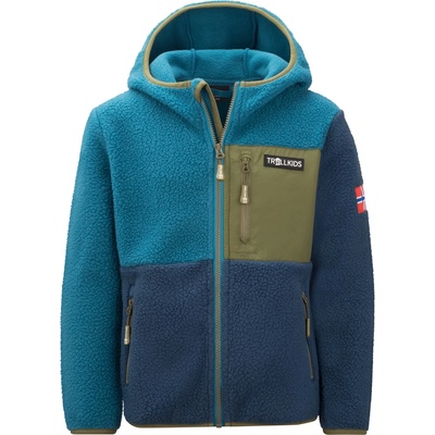 TROLLKIDS Детско поларено яке Trollkids Kid's Aurlandsfjord Jacket Fleece jacket - Dark Marine / Mystic Blue / Pine Green - размер 164 (EU) (703-3292-0519)