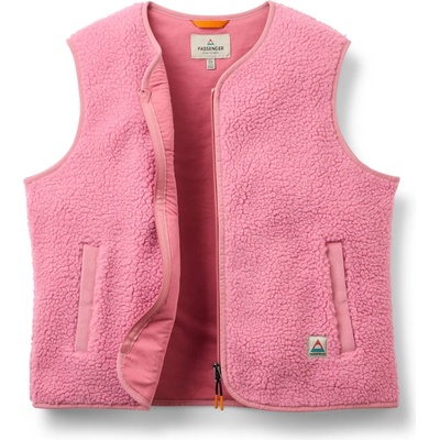 Passenger Дамски поларен елек Passenger Women's Tawny Collarless Deep-Pile Sherpa Gilet Fleece vest - Pink Haze (132-1637-0213)