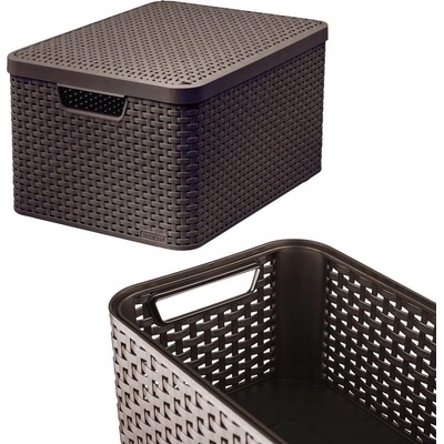 CURVER umělý ratan s víkem 30 l čokoládově hnědý – Zboží Dáma