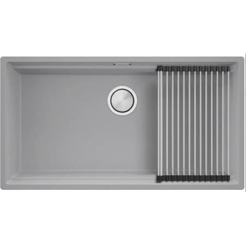 Твоят Стил Сива кухненска мивка за вграждане под плот Прага 90 Level 860 x 470 мм