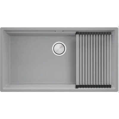 Твоят Стил Сива кухненска мивка за вграждане под плот Прага 90 Level 860 x 470 мм
