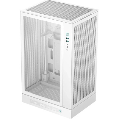 Кутия DeepCool CH270 Digital, microATX/Mini-ITX, 1x USB 3.2 Gen 2 Type-C, с прозорец, бяла, без захранване (R-CH270-WHNDM0-G-1)