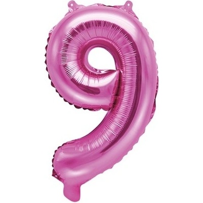 PartyDeco BALÓNIK fóliový 9 ružový 35cm