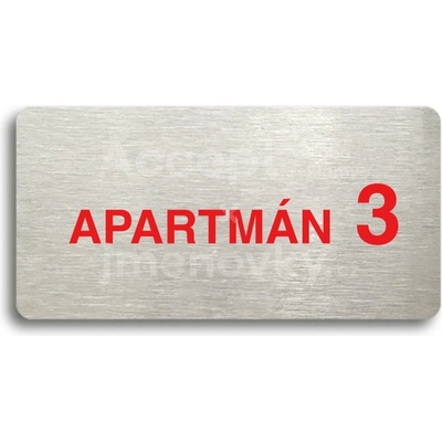 ACCEPT Piktogram APARTMÁN 3 II - stříbrná tabulka - barevný tisk bez rámečku